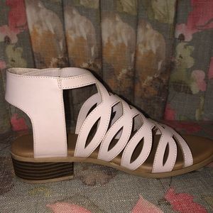 Blush colored Mia strapped sandals